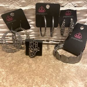 Paparazzi Jewelry 5 piece Gunmetal and hematite set